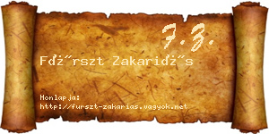 Fürszt Zakariás névjegykártya